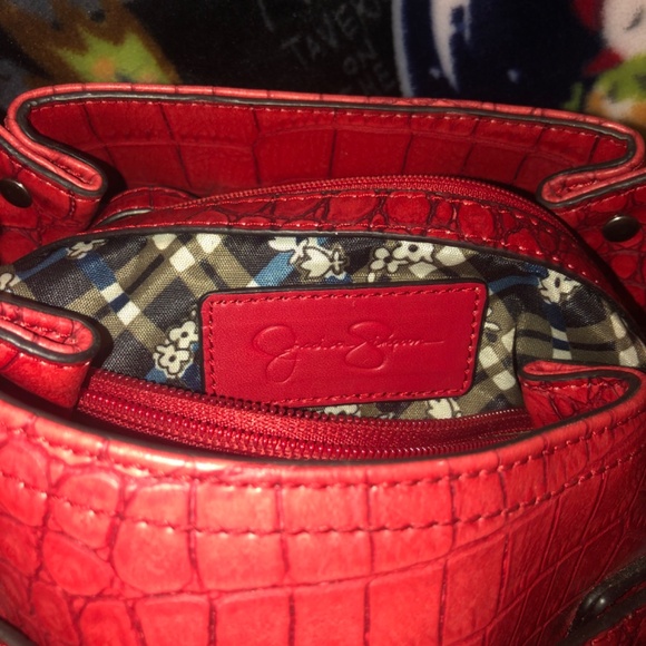 Price drop Holiday Sale Like New Jessica Simpson Red Croc Satchel - Picture 4 of 6